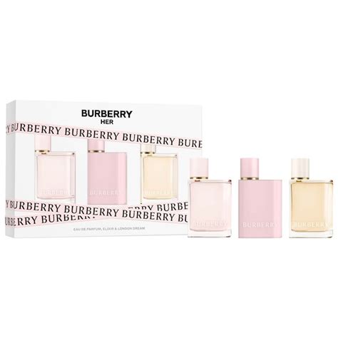 burberry her perfume trio|Burberry mini her set.